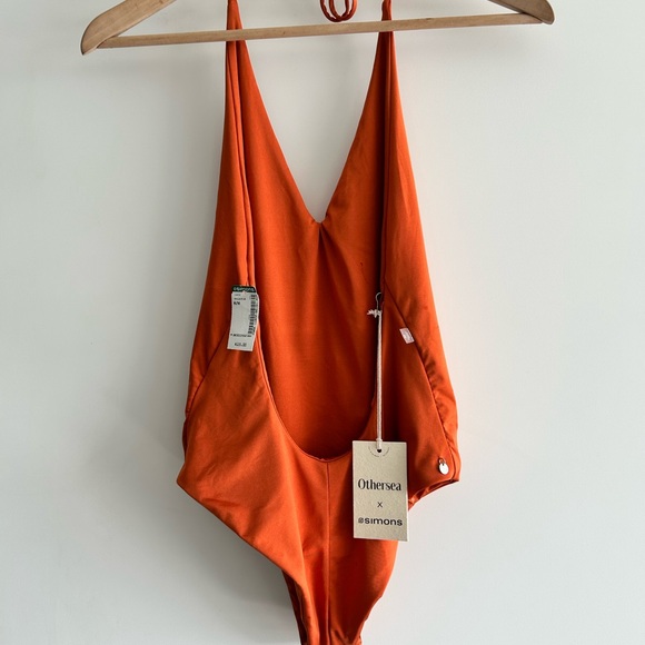 Othersea X Simons Swim collab burnt orange metallic one-piece - Picture 3 of 3